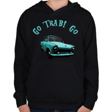 PRINTFASHION blue trabant - Gyerek kapucnis pulóver - Fekete
