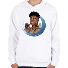 PRINTFASHION Blueface - Gyerek kapucnis pulóver - Fehér gyerek pulóver, kardigán