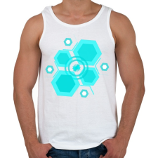 PRINTFASHION bluehexagon - Férfi atléta - Fehér atléta, trikó