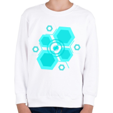 PRINTFASHION bluehexagon - Gyerek pulóver - Fehér gyerek pulóver, kardigán