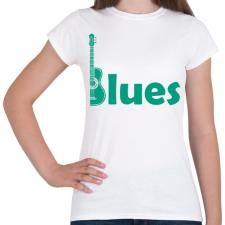 PRINTFASHION Blues - gitár - Női póló - Fehér női póló