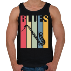 PRINTFASHION Blues music - Férfi atléta - Fekete