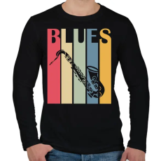 PRINTFASHION Blues music - Férfi hosszú ujjú póló - Fekete