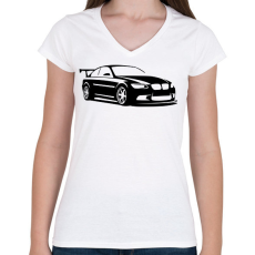 PRINTFASHION BMW 3 /01 - Női V-nyakú póló - Fehér