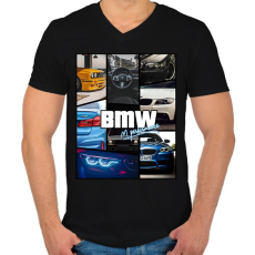 PRINTFASHION BMW 4 life - Férfi V-nyakú póló - Fekete