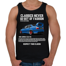 PRINTFASHION Bmw E36 M3 - Férfi atléta - Fekete