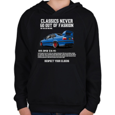 PRINTFASHION Bmw E36 M3 - Gyerek kapucnis pulóver - Fekete gyerek pulóver, kardigán