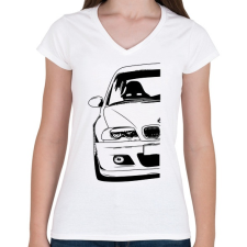 PRINTFASHION BMW E46 - Női V-nyakú póló - Fehér női póló