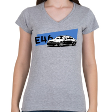 PRINTFASHION BMW e46 - Női V-nyakú póló - Sport szürke női póló
