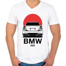 PRINTFASHION BMW E60 - Férfi V-nyakú póló - Fehér