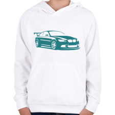 PRINTFASHION BMW - Gyerek kapucnis pulóver - Fehér gyerek pulóver, kardigán