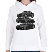 PRINTFASHION Bmw kupé evolúció - Női kapucnis pulóver - Fehér női pulóver, kardigán