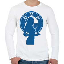 PRINTFASHION BMW LOGO GIRL - Férfi hosszú ujjú póló - Fehér férfi póló