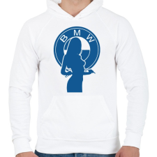 PRINTFASHION BMW LOGO GIRL - Férfi kapucnis pulóver - Fehér férfi pulóver, kardigán