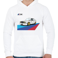 PRINTFASHION BMW M3 - Férfi kapucnis pulóver - Fehér férfi pulóver, kardigán
