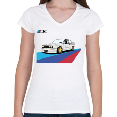 PRINTFASHION BMW M3 - Női V-nyakú póló - Fehér