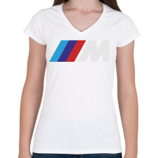PRINTFASHION BMW M - Női V-nyakú póló - Fehér női póló