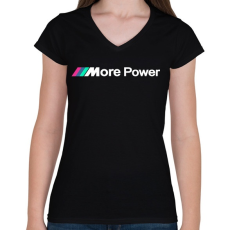 PRINTFASHION Bmw More Power - Női V-nyakú póló - Fekete