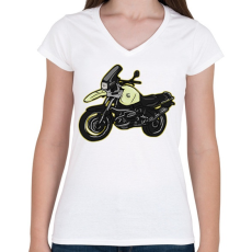 PRINTFASHION BMW r1100 gs - Női V-nyakú póló - Fehér