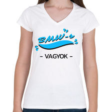 PRINTFASHION BMW-s vagyok autós póló - Női V-nyakú póló - Fehér női póló
