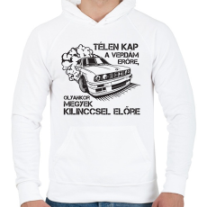 PRINTFASHION BMW verdám ereje - Férfi kapucnis pulóver - Fehér
