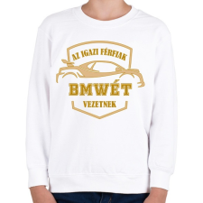 PRINTFASHION BMWés sofőr - Gyerek pulóver - Fehér gyerek pulóver, kardigán