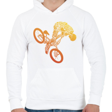 PRINTFASHION BMX - Férfi kapucnis pulóver - Fehér férfi pulóver, kardigán