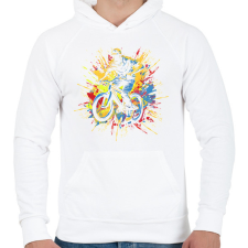 PRINTFASHION BMX - Férfi kapucnis pulóver - Fehér férfi pulóver, kardigán