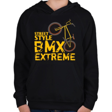 PRINTFASHION Bmx - Gyerek kapucnis pulóver - Fekete gyerek pulóver, kardigán