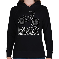 PRINTFASHION Bmx - Női kapucnis pulóver - Fekete női pulóver, kardigán