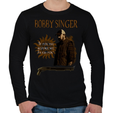 PRINTFASHION bobby singer - Férfi hosszú ujjú póló - Fekete férfi póló