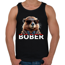 PRINTFASHION Bober - Férfi atléta - Fekete