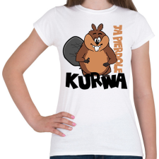 PRINTFASHION Bober Kurwa - Black - Női póló - Fehér női póló