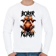 PRINTFASHION Bober Kurwa - Férfi pulóver - Fehér férfi pulóver, kardigán