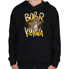 PRINTFASHION BÓBER KURWA - Gyerek kapucnis pulóver - Fekete