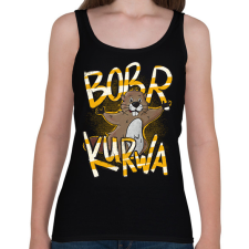 PRINTFASHION BÓBER KURWA - Női atléta - Fekete női trikó