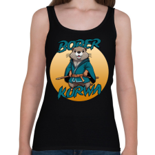 PRINTFASHION Bober kurwa - Női atléta - Fekete női trikó