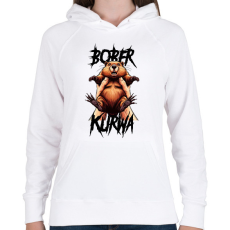 PRINTFASHION Bober Kurwa - Női kapucnis pulóver - Fehér