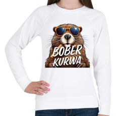 PRINTFASHION Bober Kurwa - Női pulóver - Fehér