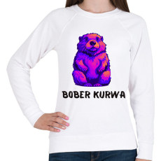 PRINTFASHION Bober kurwa - Női pulóver - Fehér