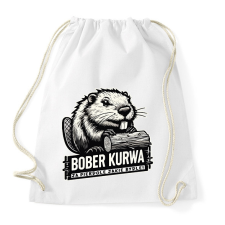 PRINTFASHION Bober kurwa - Sportzsák, Tornazsák - Fehér tornazsák