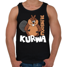 PRINTFASHION Bober Kurwa - White - Férfi atléta - Fekete atléta, trikó