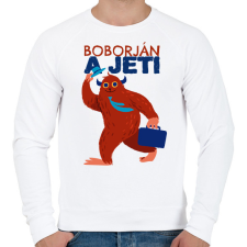 PRINTFASHION Boborján a jeti - Férfi pulóver - Fehér férfi pulóver, kardigán