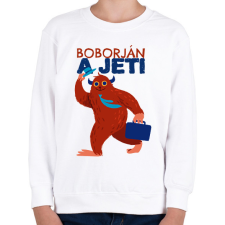 PRINTFASHION Boborján a jeti - Gyerek pulóver - Fehér gyerek pulóver, kardigán