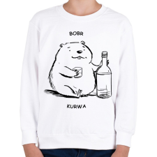 PRINTFASHION Bobr - vonalas - Gyerek pulóver - Fehér gyerek pulóver, kardigán