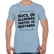 PRINTFASHION Bocs, de allergiás vagyok - Férfi póló - Világoskék