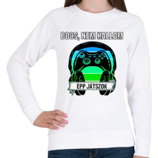 PRINTFASHION Bocs nem hallom, épp játszok - Női pulóver - Fehér női pulóver, kardigán