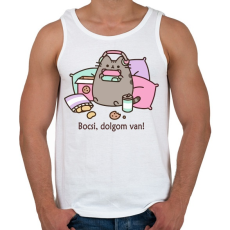 PRINTFASHION Bocsi, dolgom van! - Férfi atléta - Fehér