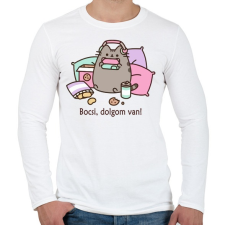 PRINTFASHION Bocsi, dolgom van! - Férfi hosszú ujjú póló - Fehér férfi póló