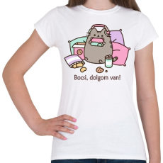 PRINTFASHION Bocsi, dolgom van! - Női póló - Fehér